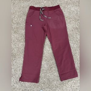 Figs dark cherry kade scrub pants